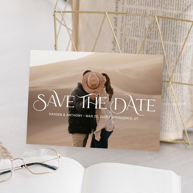 Luxe Overlay Mariage Élégant Enregistrer La Carte  (Créateur téléchargé)