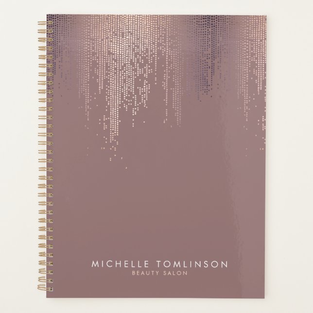 Luxe Rose Gold Confetti Rain carnet de rendez-vous (Devant)