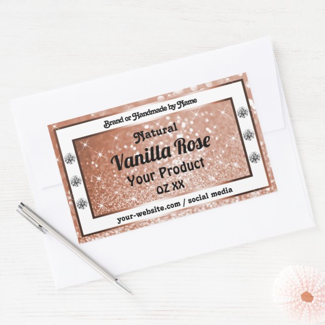 Luxe Rose Parties scintillant or produit Étiquette (Enveloppe)