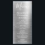 Luxe Silver Moderne et élégant Menu Mariage<br><div class="desc">Mariage De Luxe Silver Moderne Faux Metallic Acier Inoxydable Menu. Ce menu Mariage de script girly moderne peut être customisé pour inclure les noms de la Mariée et de la Salle, la date du mariage et les options du menu dîner mariage. Ce menu fait partie d'une collection de mariages correspondants...</div>