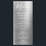Luxe Silver Moderne et élégant Menu Mariage<br><div class="desc">Mariage De Luxe Silver Moderne Faux Metallic Acier Inoxydable Menu. Ce menu Mariage de script girly moderne peut être customisé pour inclure les noms de la Mariée et de la Salle, la date du mariage et les options du menu dîner mariage. Ce menu fait partie d'une collection de mariages correspondants...</div>