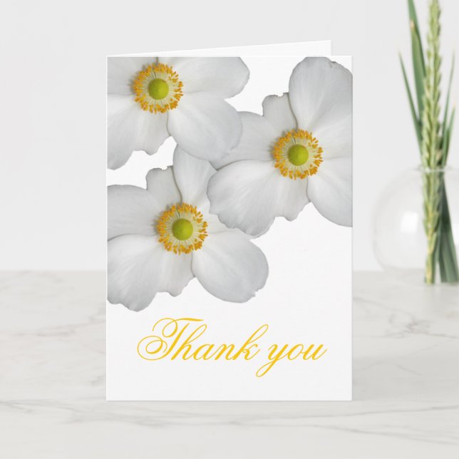 Luxe White Spring Floral Carte de remerciements (Devant)
