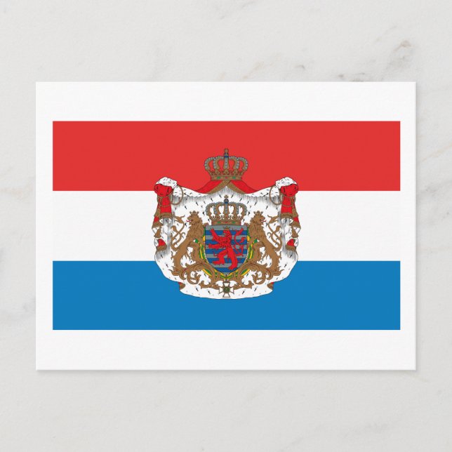 Luxembourg Drapeau avec carte postale COA (Devant)