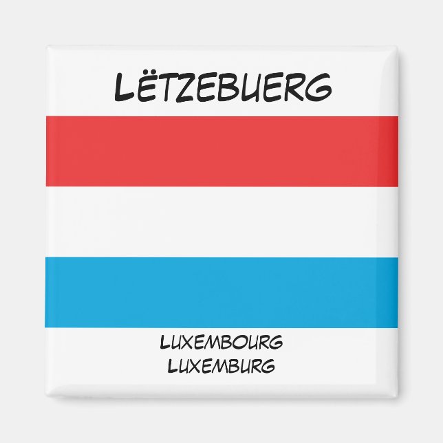 Luxembourg Langues Drapeau Carré Magnet (Devant)