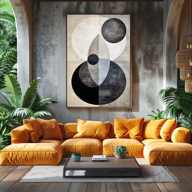 Luxueuse Abstraction Géométrique Art Déco Minimali (Créateur téléchargé)