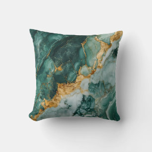 Luxueuse couverture Coussin en marbre vert Emerald