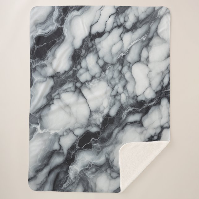 Luxueuse couverture en plastique noir & Marbre bla (Devant)