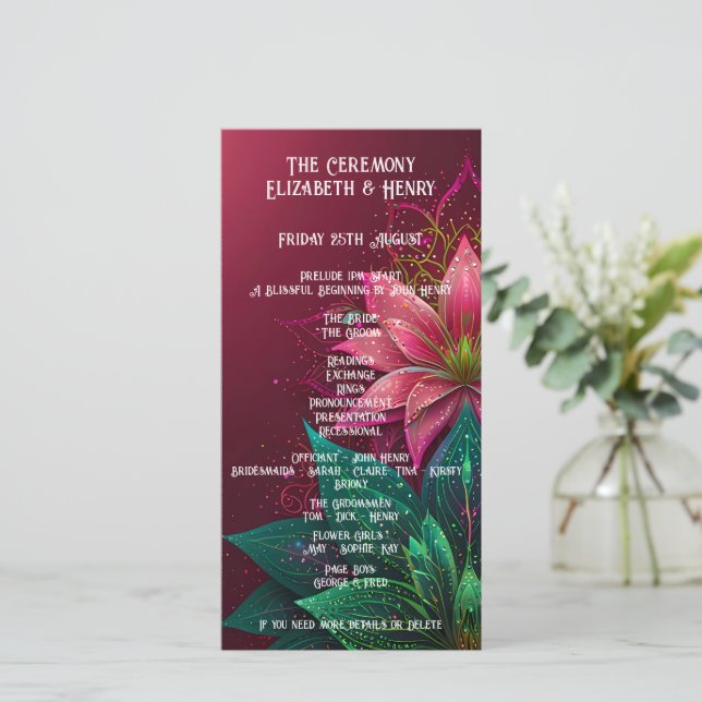 Luxueuse Suite de Faire-part de mariage Florales (Debout devant)