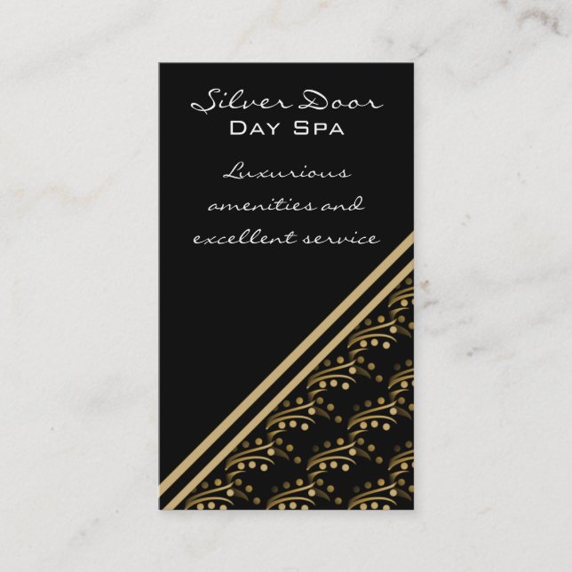 Luxueux Carte de visite en Glam, Golden Beige (Devant)