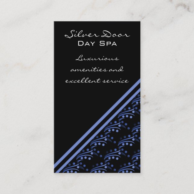 Luxueux Carte de visite Glam, Bleu (Devant)