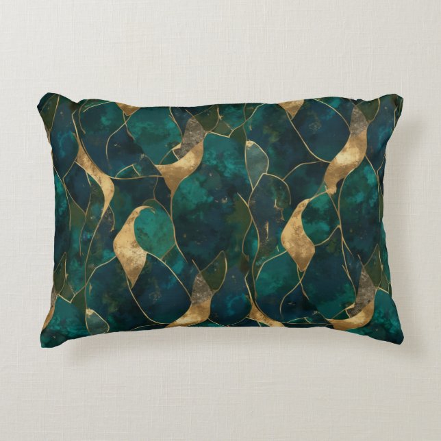 Luxueux Coussin d'accents Abstrait géométrique (Devant)