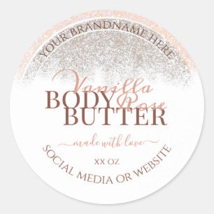 Luxueux emballage de produits blancs Étiquette Ros