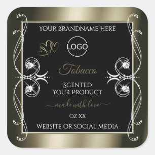 Luxueux Étiquettes de produits noirs Platinum avec