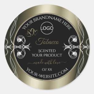 Luxueux Étiquettes de produits noirs Platinum avec