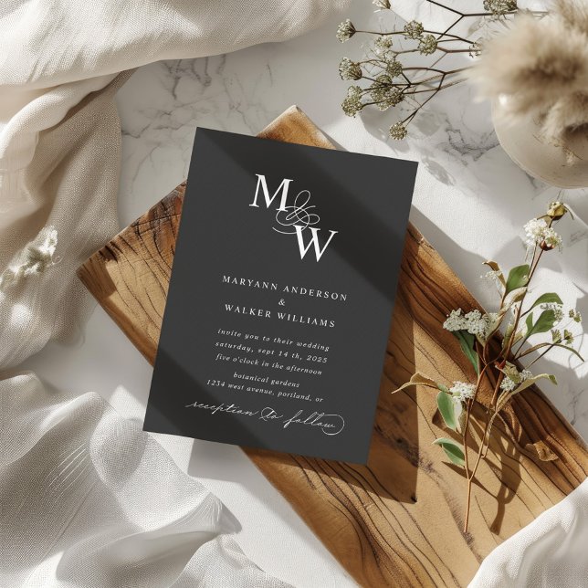 Luxueux Faire-part de mariage budget de typographi (Créateur téléchargé)