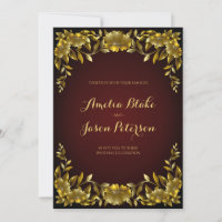 Luxueux Faire-part de mariage Regal Gold Frame