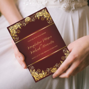 Luxueux Faire-part de mariage Regal Gold Frame