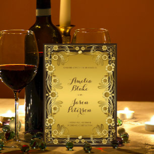 Luxueux Faire-part de mariage Regal Gold Frame