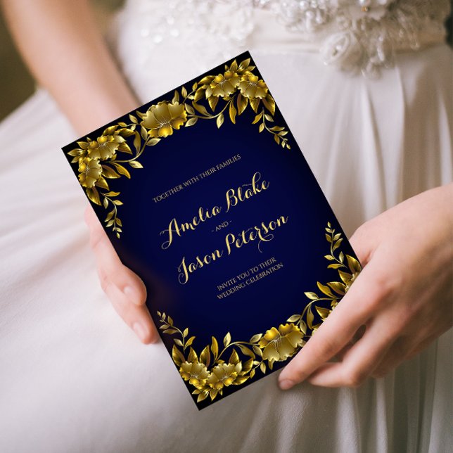 Luxueux Faire-part de mariage Regal Gold Frame (Créateur téléchargé)