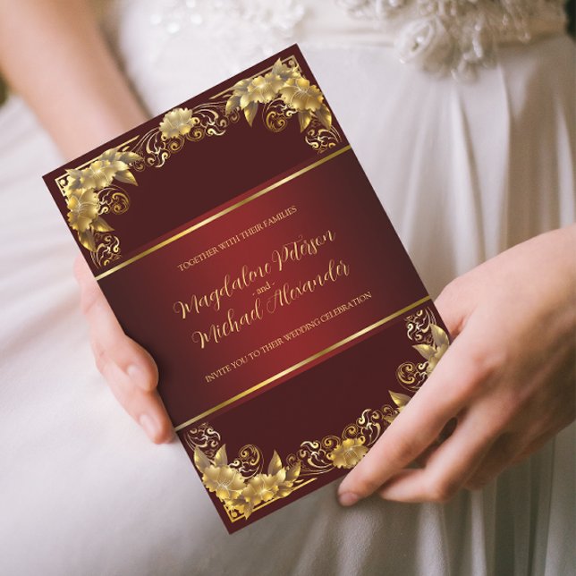 Luxueux Faire-part de mariage Regal Gold Frame (Créateur téléchargé)