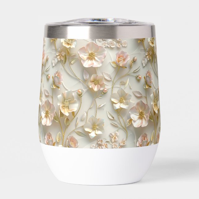  Luxueux floral doré à relief 3D élégant  (Avant)