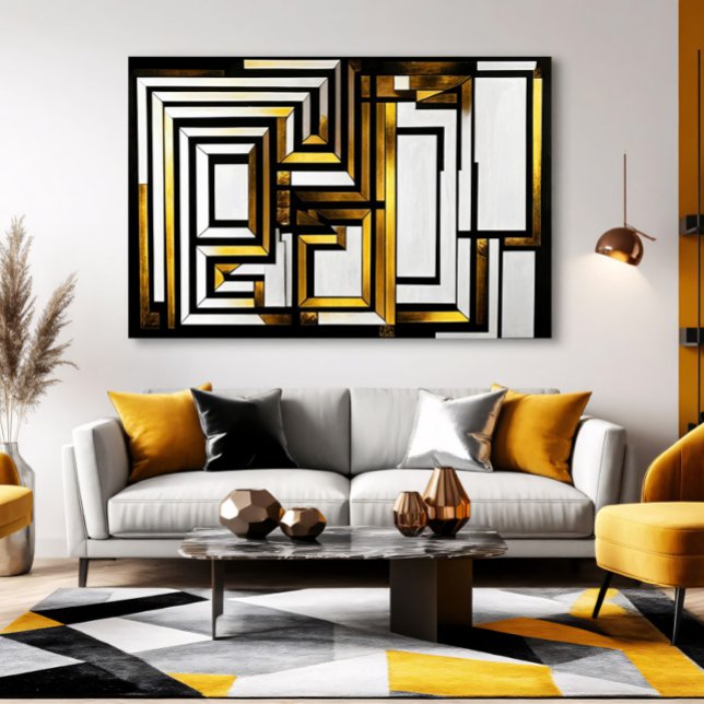 Luxueux Géométrique Déco Or Noir (Créateur téléchargé)