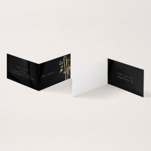 Luxueux Gold Bamboo QR Code Carte de visite