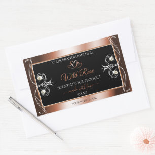 Luxueux Noir et Rose Gold Decor Étiquettes de prod