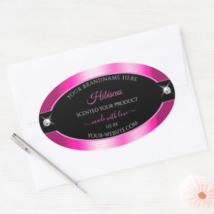 Luxueux noir rose brillant brillant Étiquette prod