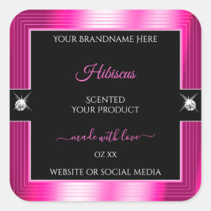 Luxueux noir rose brillant brillant Étiquette prod