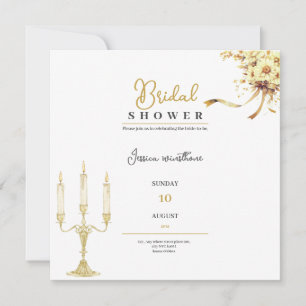 luxueux or invitation à la douche nuptiale