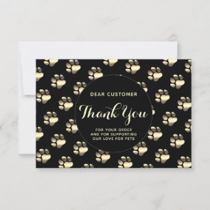 Luxueux pattes motif carte de remerciements