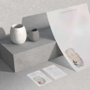 Luxueux Pearl Golden Bamboo Carte de visite