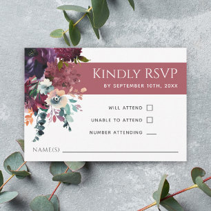 Luxueux Rose profond élégant mariage floral RSVP