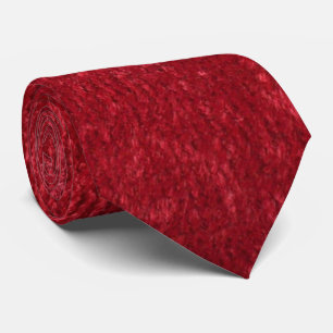 Luxueux Ruby Red Velvet Texture Cravate