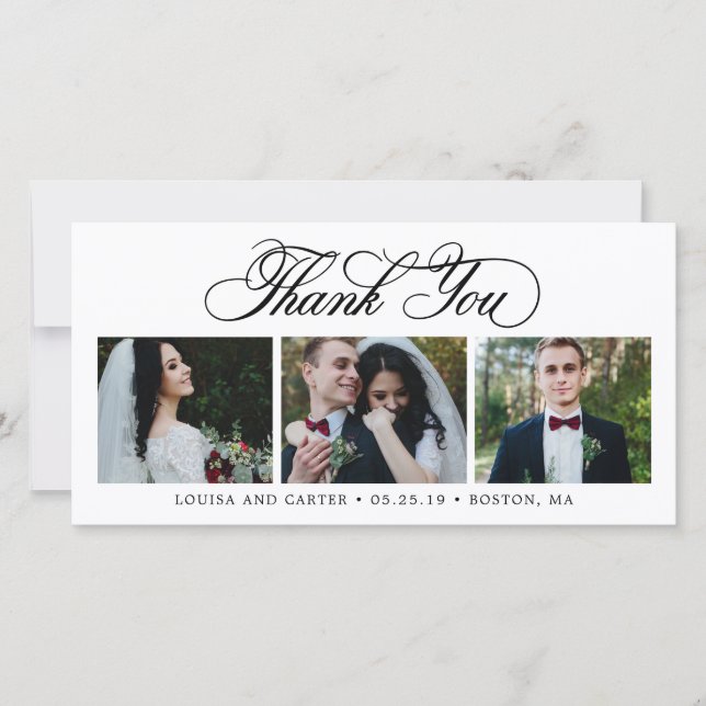 Luxueux Script ÉDITABLE COULEUR Merci Cartes (Devant)