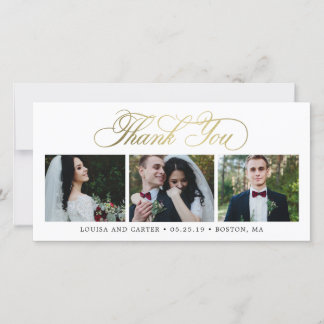 Luxueux Script ÉDITABLE COULEUR Merci Cartes