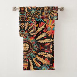 Luxueux Turquoise "Aztec Dream" Serviette de bain 