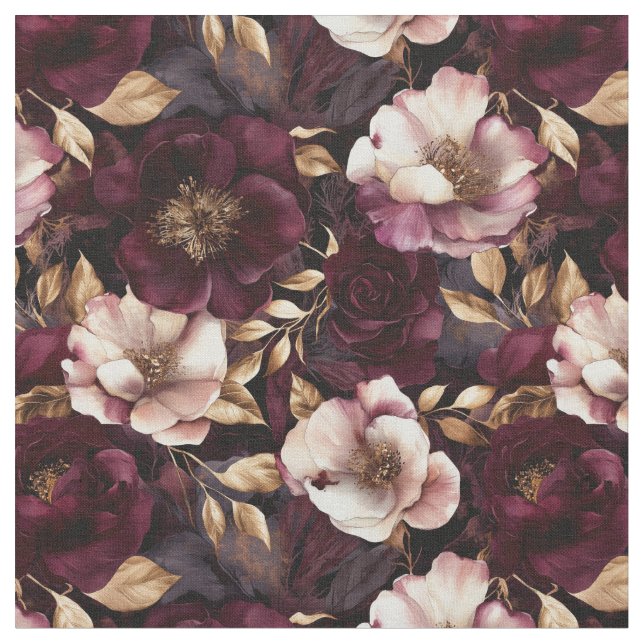 Luxueux Velours Fleurs Tissu (Fermer)