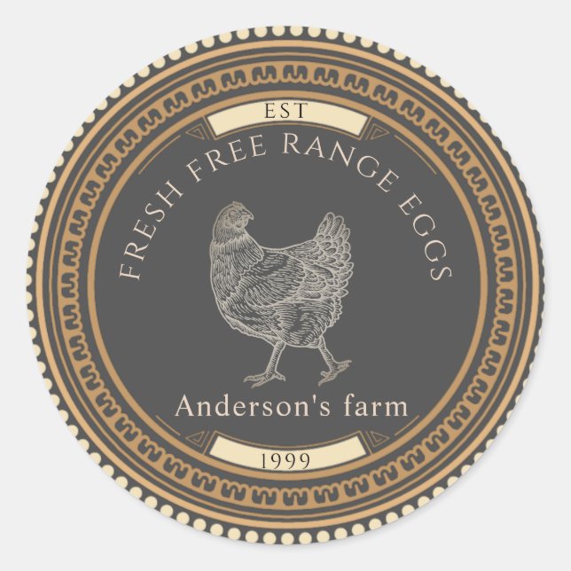 Luxueux Vintage Golden Egg Carton Étiquette (Devant)