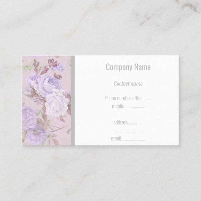 LUXURPLE PURPLE LILAC CARTE DE VISITE FLORAL ARGEN (Devant)