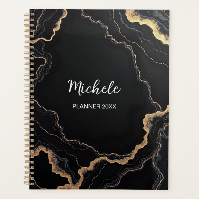 Luxury Black Marble Planner | Elegant Gold (Devant)