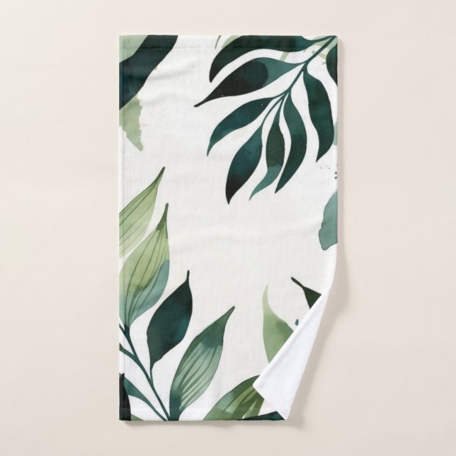 Luxury Emerald Green Gold Botanical Hand Towel (Serviette à main)