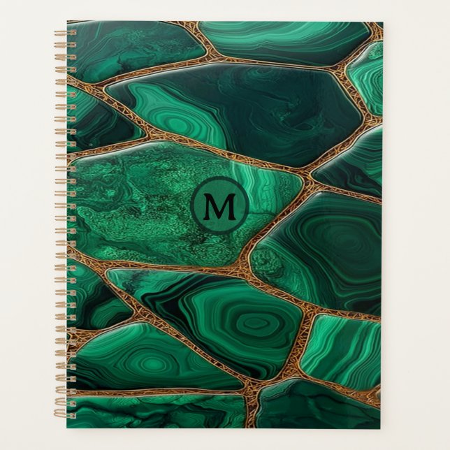 Luxury Emerald Malachite Green Marble Abstract (Devant)
