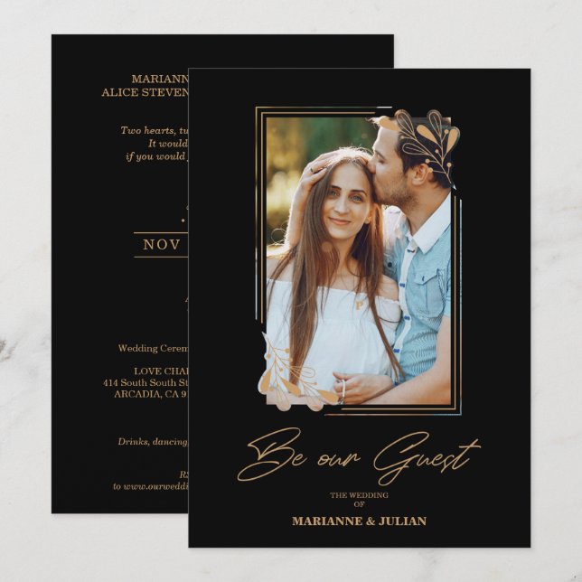 Luxury Fake Golden Branches Fancy Calligraphy (Devant / Derrière)