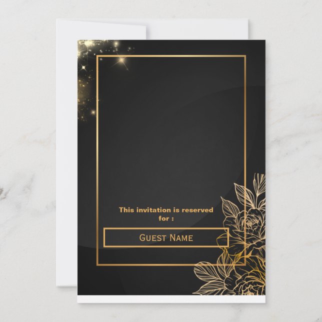 Luxury Gold Editable Modern Wedding Invitation (Dos)