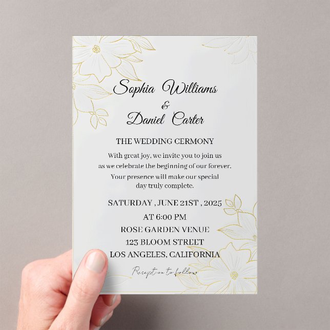 Luxury Gold Embossed Wedding Invitation (In situ (ordinateur de poche))
