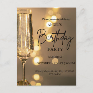 Luxury Gold Lights Birthday Invitation