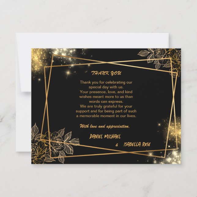 Luxury Gold THANK YOU Wedding Card (Devant)