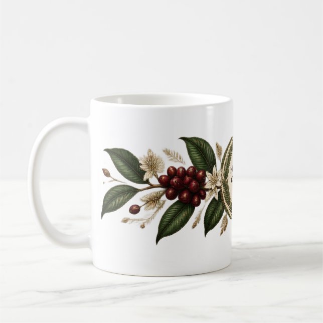 Luxury Midnight Coffee Botanical Mug – Elegant Caf (Gauche)